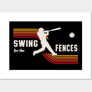 Swing For The Fences Retro Baseball Fun Posters and Art